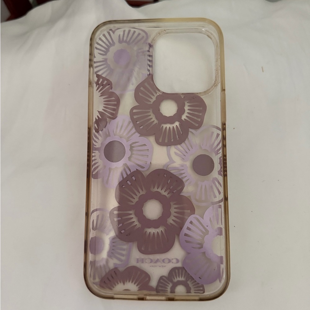 Coach Floral Cell Phone Case - Purple and white